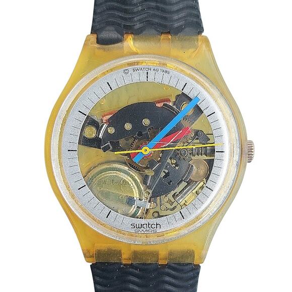 Swatch Watch JELLY FISH GK100 1985 Standard Gents With New Authentic Band - Picture 2 of 7